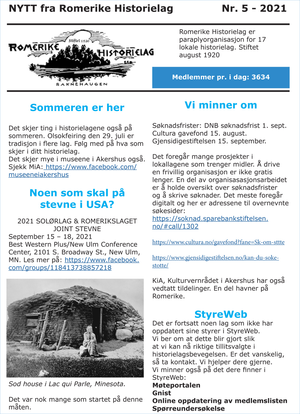 «NYTT fra Romerike Historielag» nr. 5 – 2021