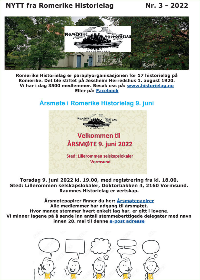 «NYTT fra Romerike Historielag» nr. 3 - 2022