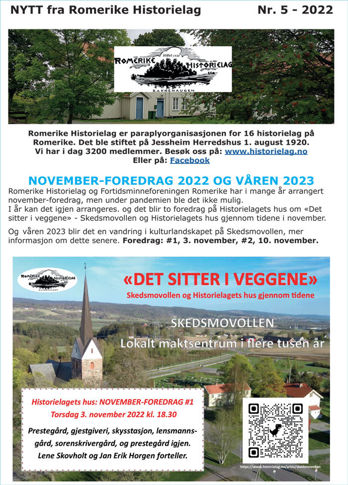 «NYTT fra Romerike Historielag» nr. 5 - 2022