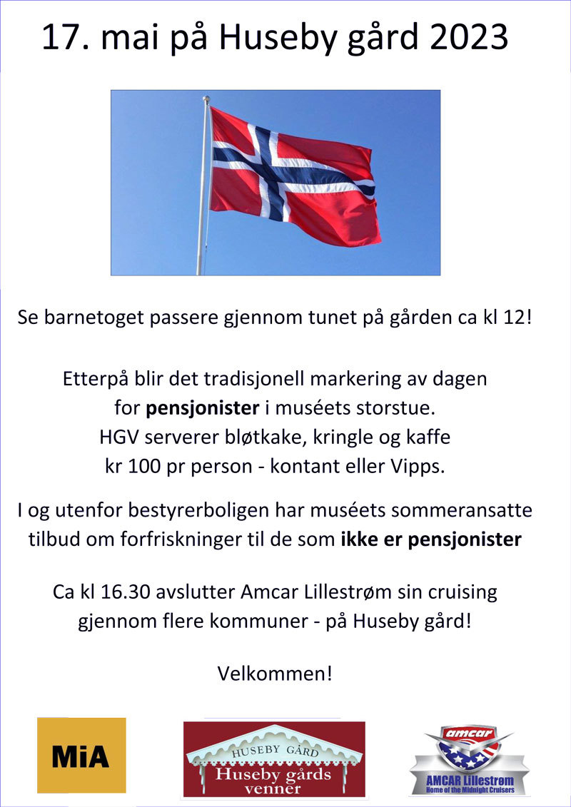 Se hva som skjer på Huseby 17. mai og utover
