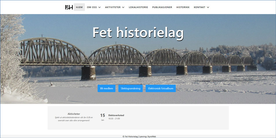 Artikkelbilde til artikkelen Fet Historielag har ny hjemmeside